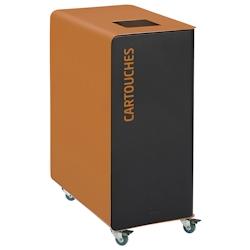 Rossignol - Borne de tri support sac 90L mobile CUBATRI - cartouches gris manganèse/marron - marron métal 54819_0