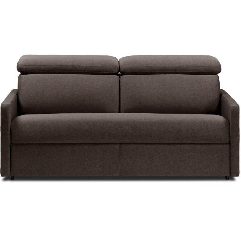 CANAPÉ CONVERTIBLE LUXIA MATELAS 16CM SYSTÈME EXPRESS  SOMMIER LATTES 120CM MICROFIBRE MARRON_0