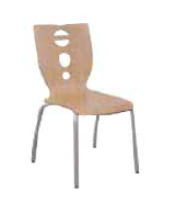 Chaise empilable coque multiplis hêtre - finition Blueprotech - piétement acier époxy - modèle Fidgy T6_0
