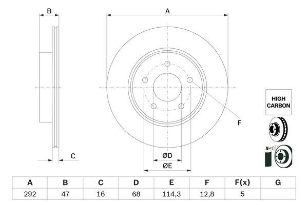 Disque de frein BOSCH 0986479H09 - ventilé - boîte de 2 disques - côté arrière_0