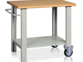 Établi roulant BT435 - dimensions 1000x750x900 mm - charge 400 kg - plateau contreplaqué noyer 40 mm_0