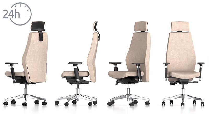 Fauteuil de travail Solid - siège 24h confortable et résistant avec têtière mobile et accoudoirs réglables - ADC_0