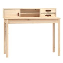 Helloshop26 - Bureau table poste de travail meuble d'ordinateur informatique étude 110 x 50 x 93 cm bois massif de pin brun 02_0023370 - 3000214287744_0