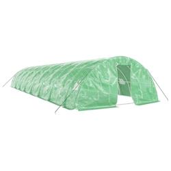Helloshop26 - Serre tente abri plante fleur légumes avec cadre en acier 80 m² 16 x 5 x 2,3 m vert 02_0044634 - 3000220278828_0