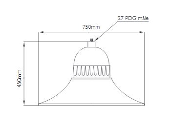 Luminaire d'éclairage public Bell - HID 250 W - Aluminium injecté - IP66_0