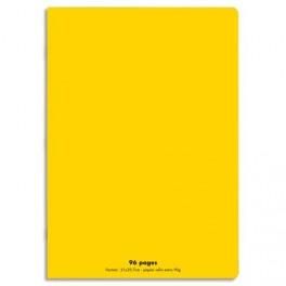 NEUTRE CAHIER PIQÛRE 96 PAGES SEYÈS 21X29,7 COUVERTURE POLYPRO JAUNE