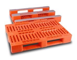 Palette plastique monobloc Europe, ajourée avec 3 semelles - 1200x1000 mm & 1200x800 mm - Charge dynamique 1000/1250 kg_0