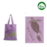 Paréo/natte de plage/sac de plage 3en1 - Réf A4100 - 100% coton organique 120gr/m2 avec sac shopping inclus_0