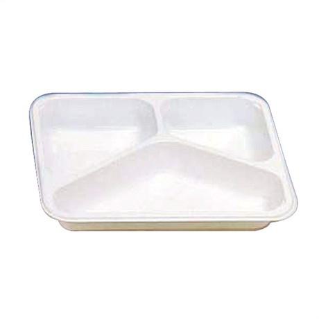 PLATEAU MICRO-ONDABLE 3 COMPARTIMENTS 22.5X17.5X3 CM PP BLANC (VENDU PAR 500)