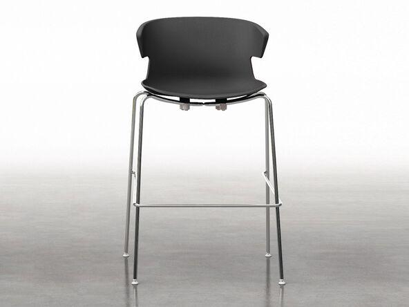 Lot de 2 chaises hautes Dextra en polypropylène avec pieds chromés_0