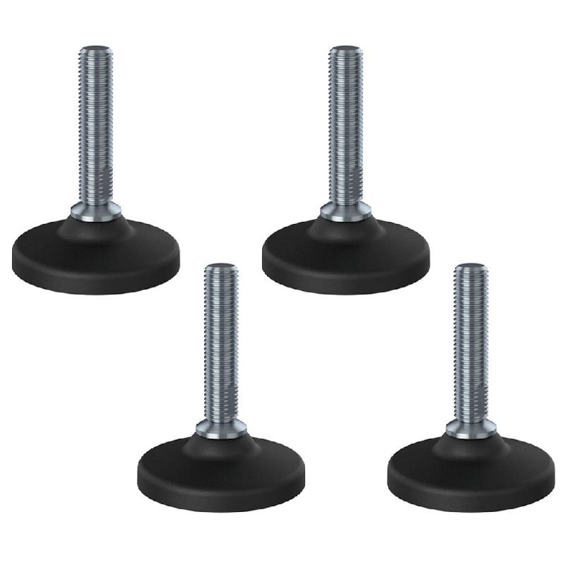 Pied de nivellement en inox M16x70 avec base en plastique de 80mm 1000kg - Lot de 4_0