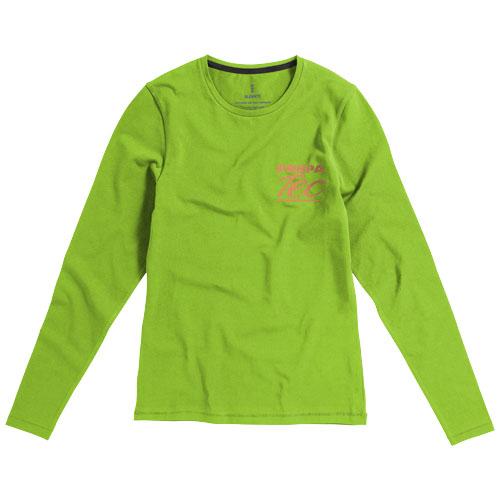 T-shirt bio manches longues pour femme Ponoka - col ras du cou en coton stretch 95% biologique - 200 g/m²_0
