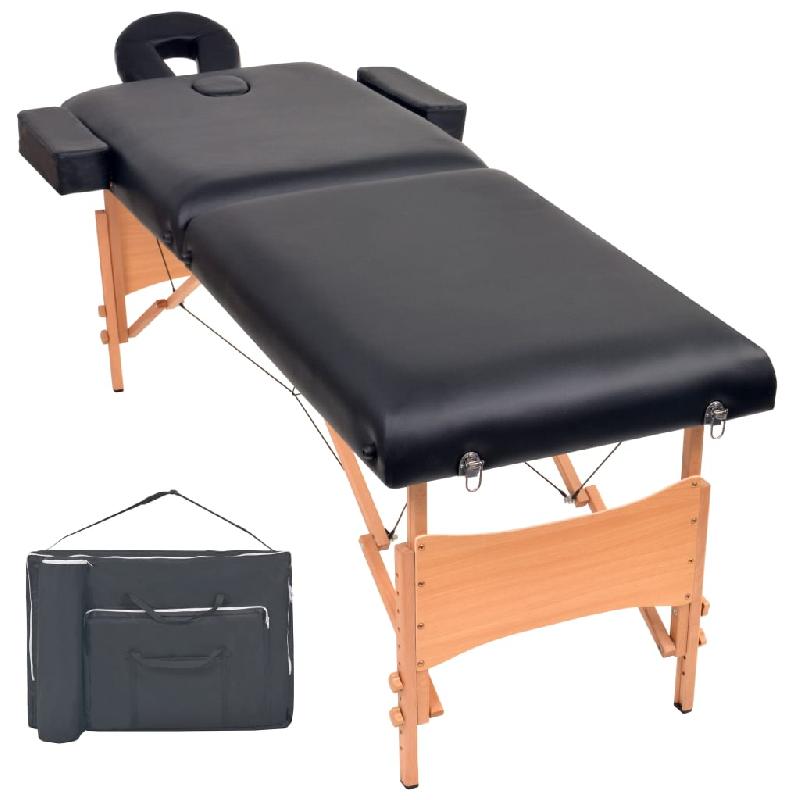 TABLE DE MASSAGE PLIABLE À 2 ZONES 10 CM D\'ÉPAISSEUR NOIR 02_0001867_0