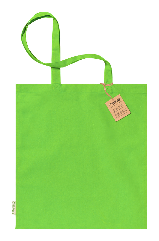 Tote bag en coton biologique - longues poignées - 100% coton biologique 140 g/m² - couleur pistache_0