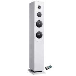 Tour de son HP33-CD-WHITE avec lecteur CD, Bluetooth, FM et USB, 100W + télécommande - 3666638048813_0