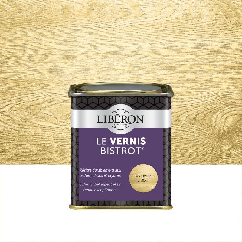 Vernis meuble et objet Bistrot® LIBERON - incolore brillant - 0.25L - protection bois résistante aux taches et rayures_0