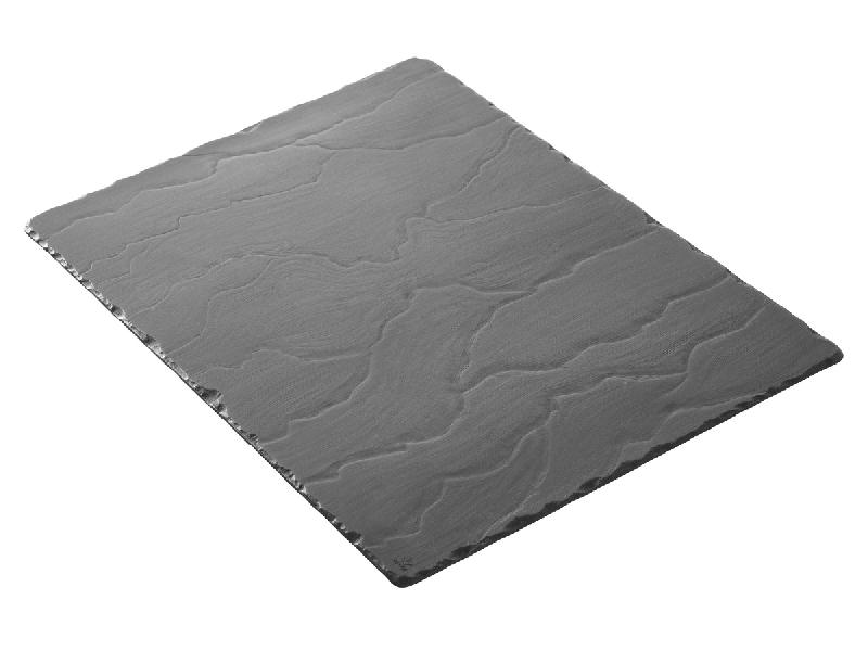PLAT RECTANGULAIRE NOIR PORCELAINE 40X30 CM BASALT REVOL