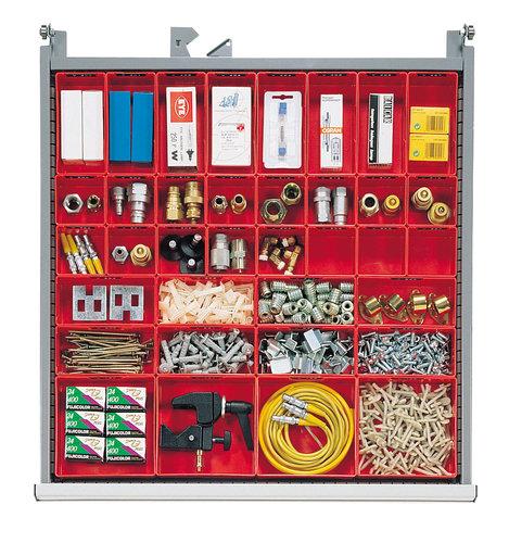 AGENCEMENT POUR TIROIR H.75 MM EN 32 BOÎTES PLASTIQUE 150 X 75 MM