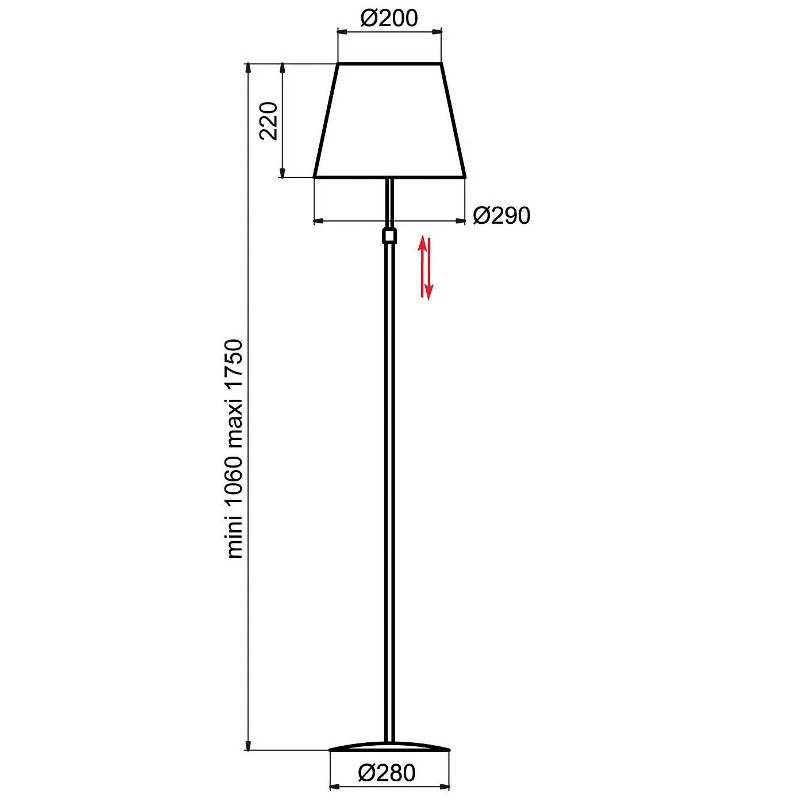 ALUMINOR STORE LAMPADAIRE, ALU/BLANC