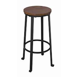 Anticline Créations Tabouret de bar assise bois ciré H:75 x Ø33 - marron Bois massif CS1256_0