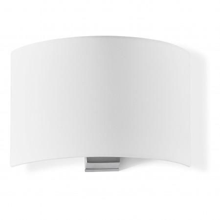 Applique demi-lune E27 40W en coton blanc - Design épuré et éclairage mural_0