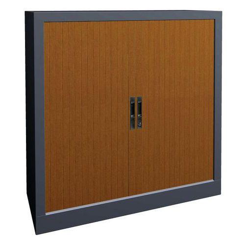 ARMOIRE MÉTAL À RIDEAUX PVC LAME RECOUVERTE 100 X 102 CM COLORIS HÊTRE/ALUMNIUM - MANUTAN COLLECTIVITÉS