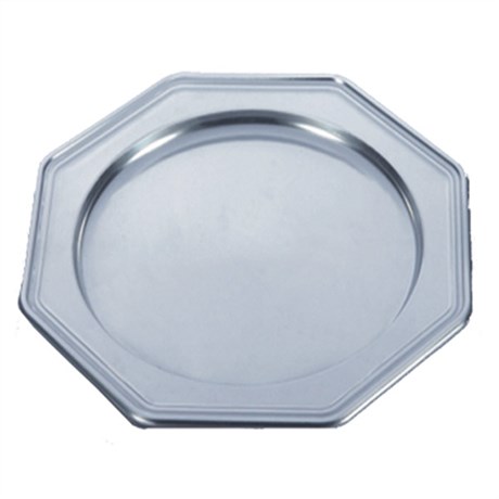 ASSIETTE OCTOGONALE 30.5 CM ARGENTÉ (VENDU PAR 5)