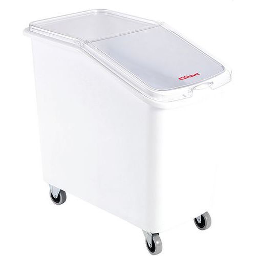 BAC À INGRÉDIENTS 100 L + COUVERCLE + 4 ROUES - CHAPE INOX - GILAC