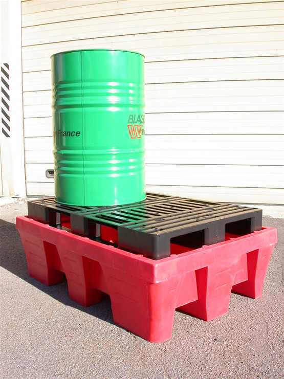 Bac de rétention polyéthylène 2 fûts - BRL240/878PE-C - 240L - Résistant aux acides - Gamme PREMIUM_0