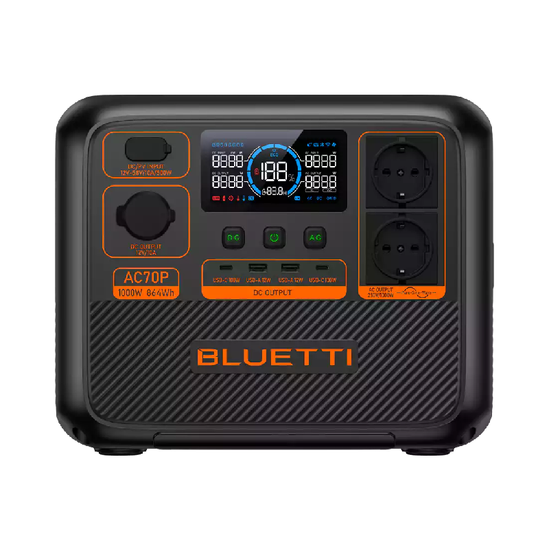 BLUETTI AC70P Station électrique portable | 1000 W / 864 Wh_0