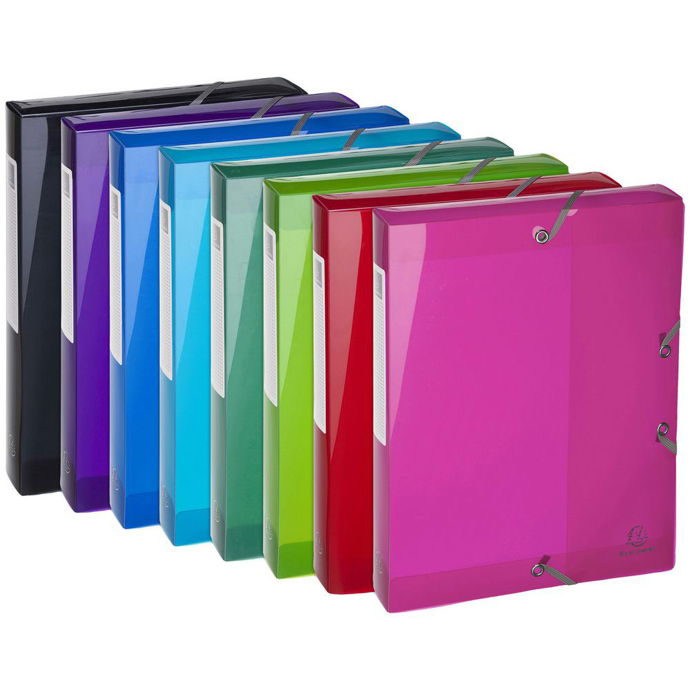BOITE CLASSEMENT EXACOMPTA IDERAMA - PP 5/10E - DOS 40MM - COLORIS ASSORTIS - LOT DE 8