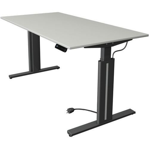 BUREAU ASSIS/DEBOUT MOVE3 L160XP80XH72-120CM 4 FONCTIONS MÉM. GRIS - KERKMANN