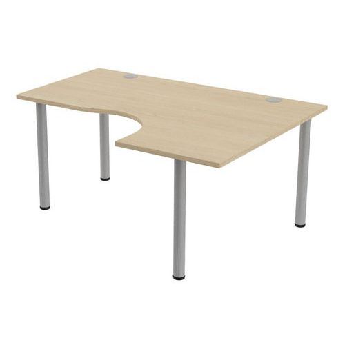 BUREAU TUBO COMPACT DROITE 160 X 120 CM CHÊNE ALU - MBA