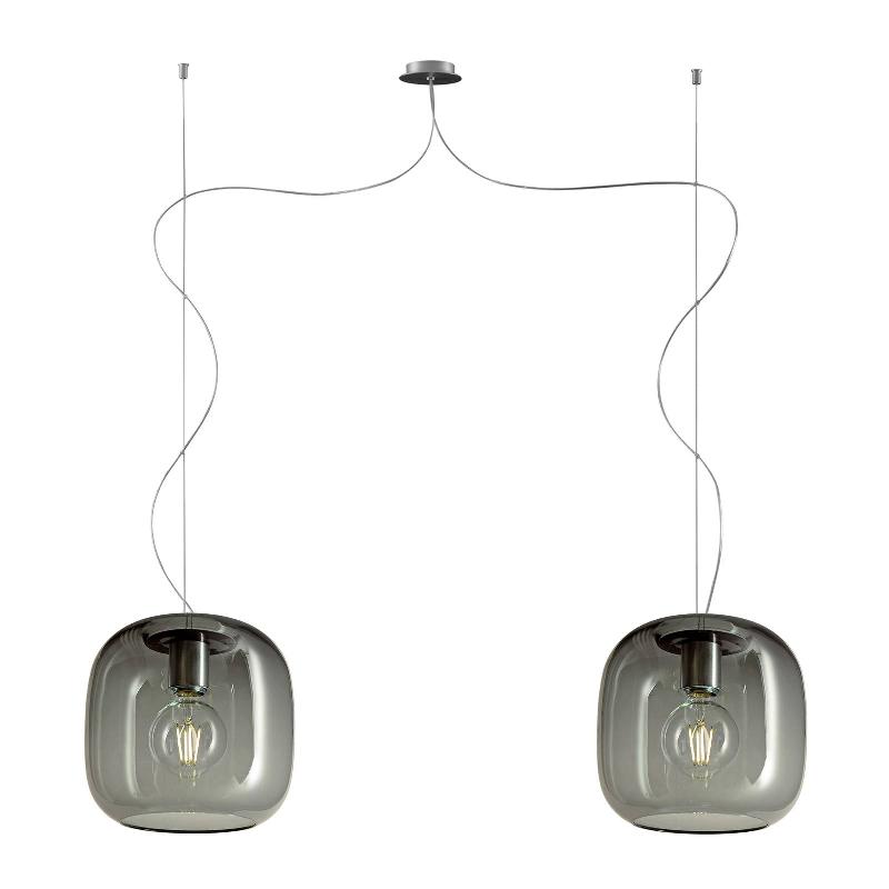 CASABLANCA MUREA SUSPENSION FIL 2 LAMPES, GRAPHITE