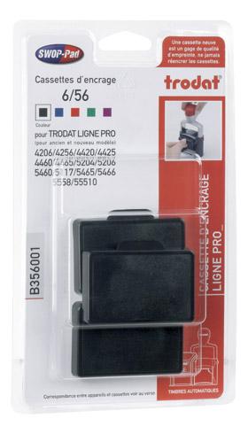 CASSETTE D'ENCRAGE METAL LINE 6/56 TRODAT - LOT DE 3 NOIR