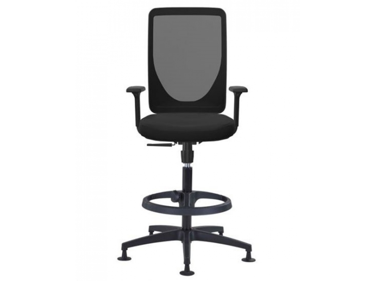 Tabouret haut synchrone polyvalent avec dossier résille - ELLIOT - design ergonomique et réglable_0