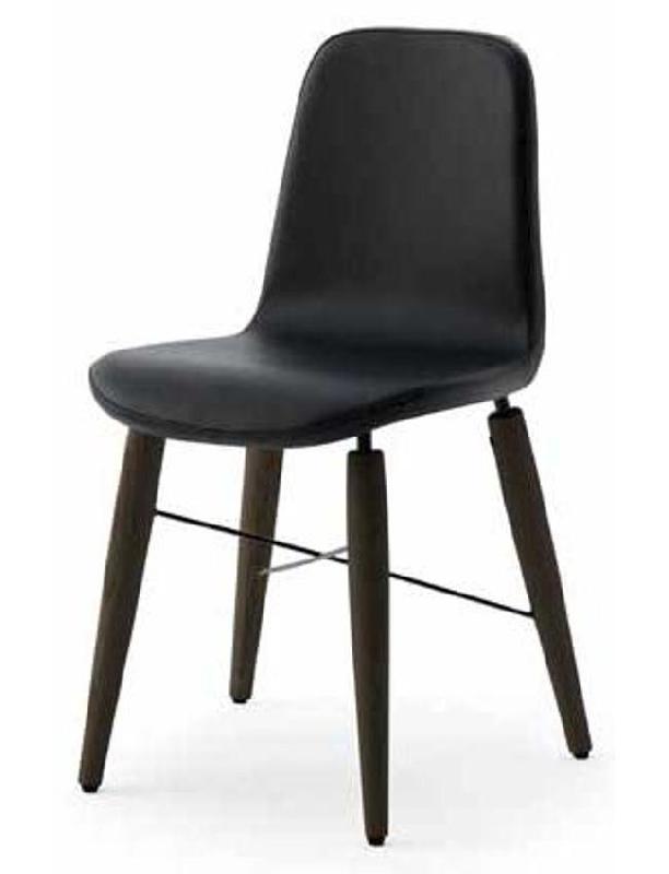 Chaise Malmo - Piètement bois hêtre conique avec renfort métal - Coque entièrement rembourrée_0