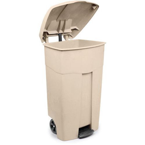 CONTENEUR MOBILE 125L AVEC PÉDALE CRÈME - VEPABINS