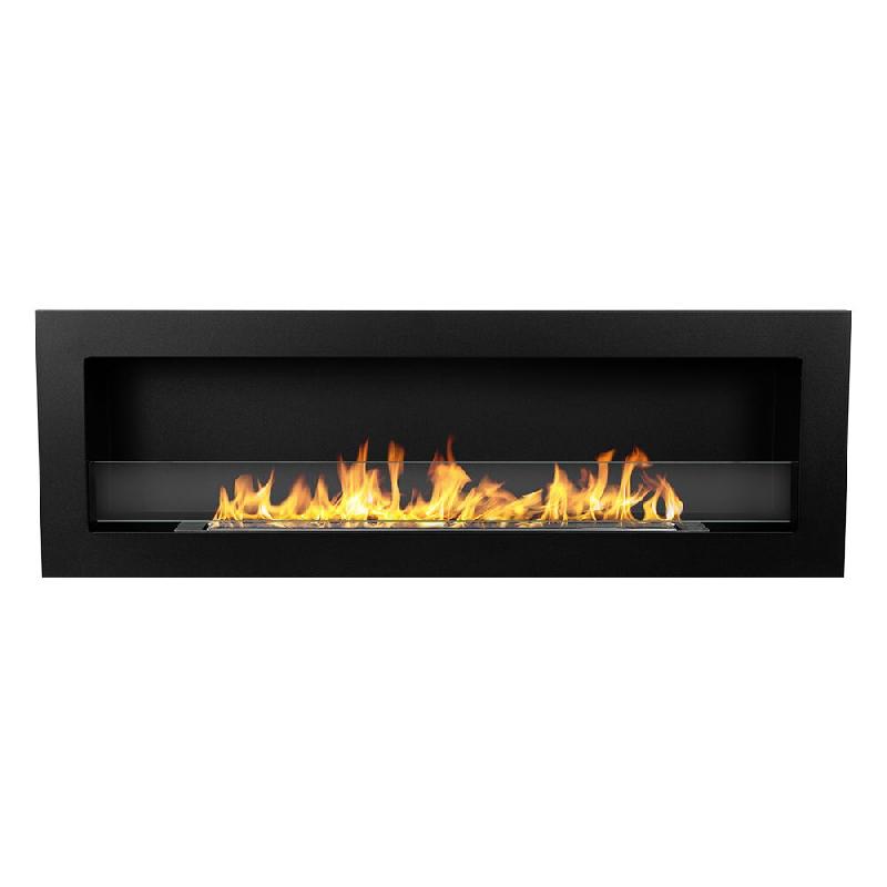 Divina Fire Cheminée au bioéthanol à encastrer murale bio-cheminée 120x40 LIVORNO 120 Noir - noir 8056157809265_0