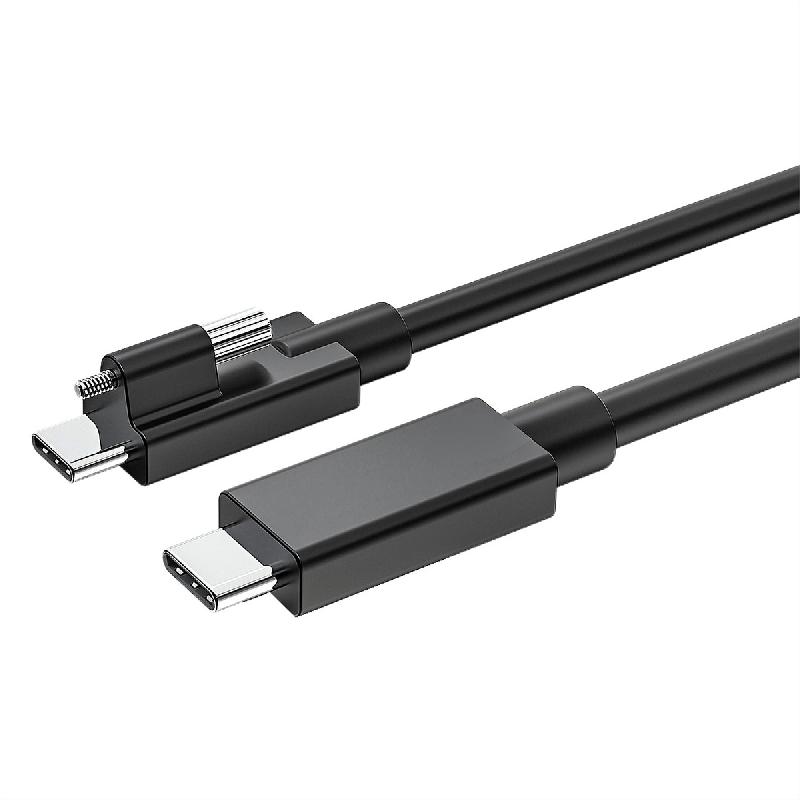 EXSYS EX-K1599V-1.5 Câble USB4 connecteur USB-C avec vis moletée sur le dessus, 8K UHD-2, 40Gbit/s, 5A, 240W , noir, 1,5 m_0