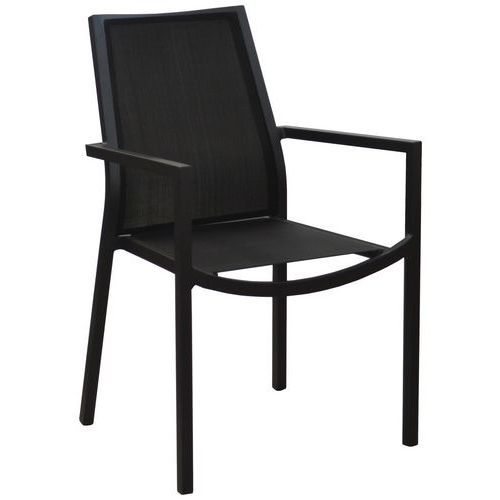 FAUTEUILS CLARA NOIR/ALU GRAPHITE - PROLOISIRS
