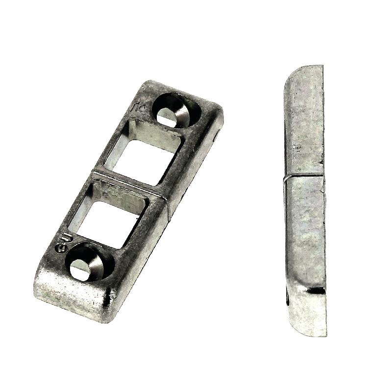 GÂCHE TRINGLE DOUBLE EN APPLIQUE POUR PVC DIMENSIONS 81X17X8MM - FERCO - E-19509-00-0-1