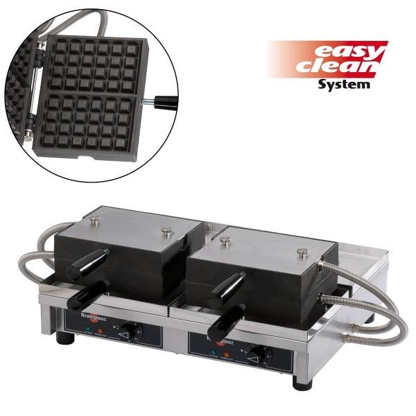 Gaufrier électrique professionnel - 4x6 bruxelles doubles ouverture 180° - WECABB - 3600W_0