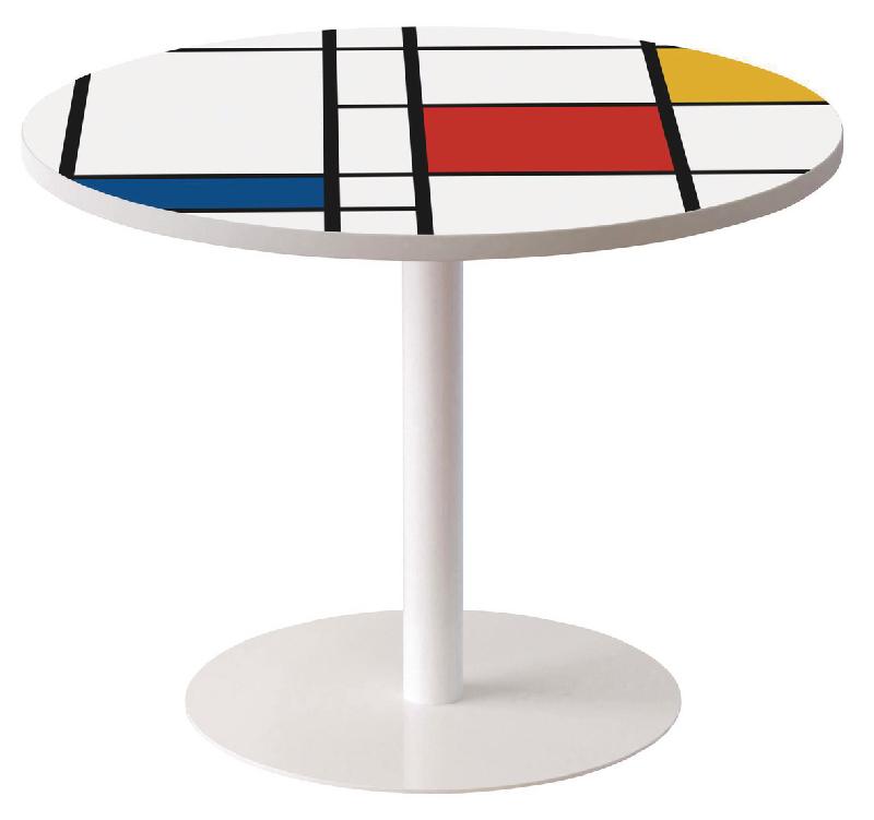 GUÉRIDON BAS EASY OFFICE PIED MÉTAL Ø 80 CM PLATEAU COLORIS DÉCOR DESIGN - MANUTAN COLLECTIVITÉS
