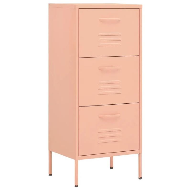 Helloshop26 - Armoire de rangement pratique hauteur ajustable 42,5 x 35 x 101,5 cm en acier rose 02_0046872 - rose acier 3000234470980_0