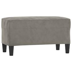 Helloshop26 - Banc banquette 70 x 35 x 41 cm velours gris clair 02_0010524 - 3000579482723_0