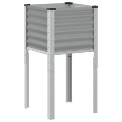Helloshop26 - Jardinière bac lit surélevé plantes fleurs terrasse jardin 45 x 45 x 88 cm acier gris 02_0037614 - 3000217784578_0