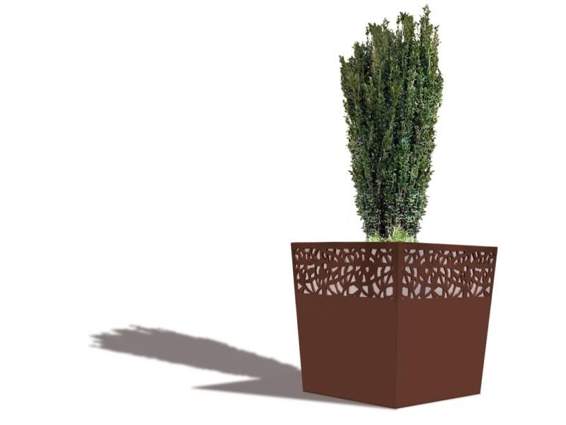 Jardinière Hanaba JA3600 - Acier avec motif résille et doublage inox 304L - 1000x1000mm_0