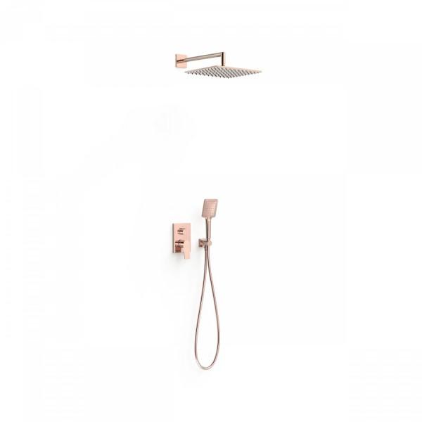 KIT DE DOUCHE ENCASTRÉ RAPID-BOX OR ROSE - TRES 21128040OP