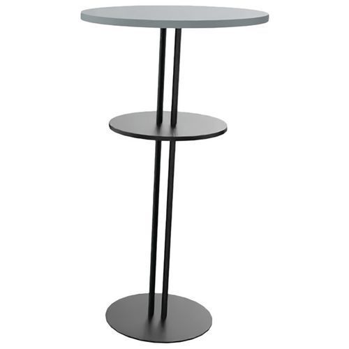 MANGE DEBOUT ROXANE Ø 60CM 2 PLT PC 2 TUBES GRIS CENDRÉ/NOIR